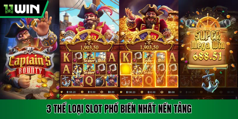 3 thể loại slot phổ biến nhất nền tảng